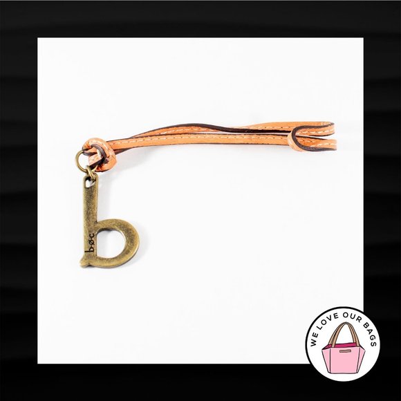BOC BORN CONCEPT GOLD BRASS ORANGE LEATHER LOOP STRAP KEY FOB BAG CHARM KEYCHAIN - Picture 1 of 1